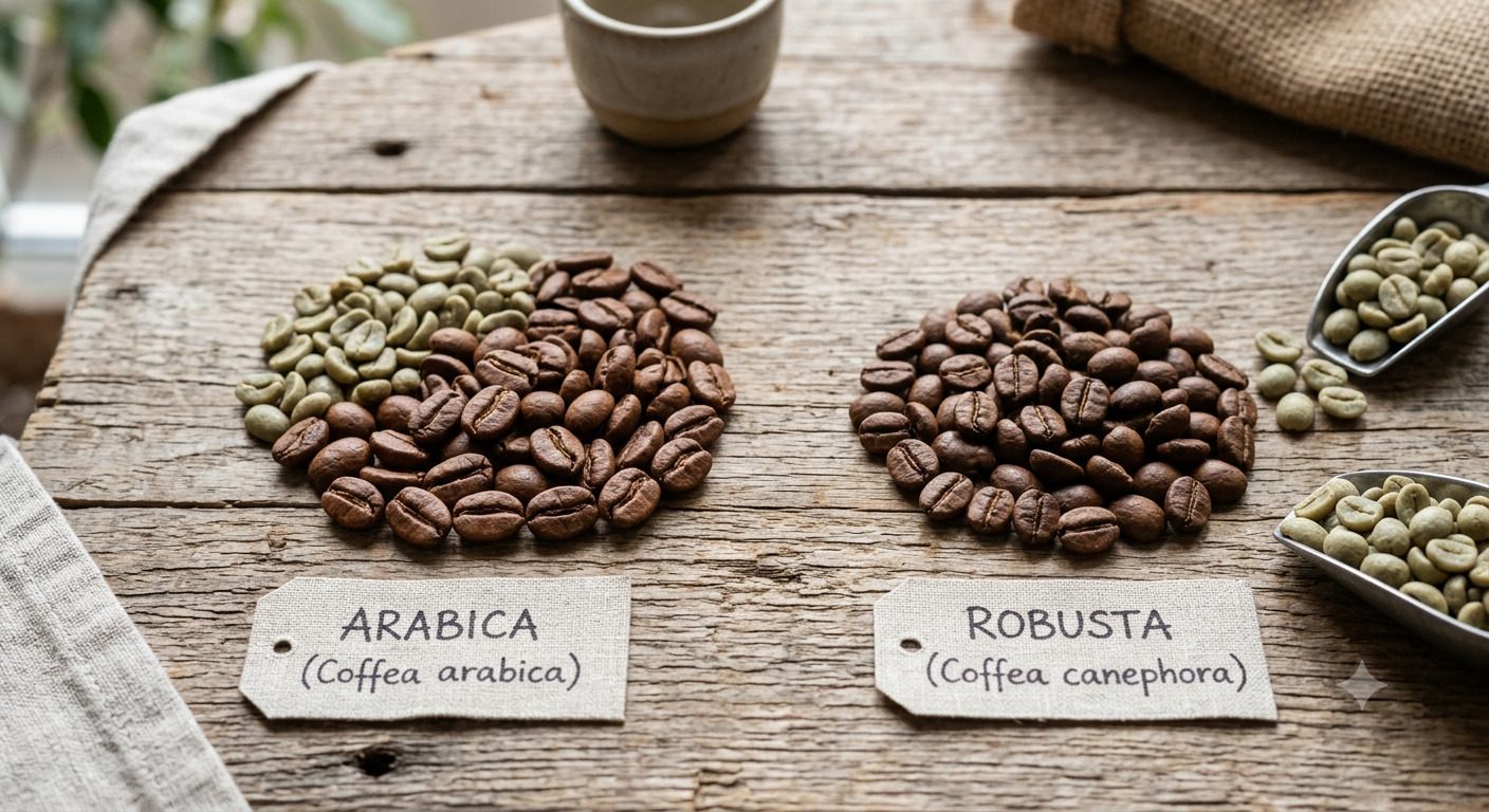 grains de café arabica et robusta comparés